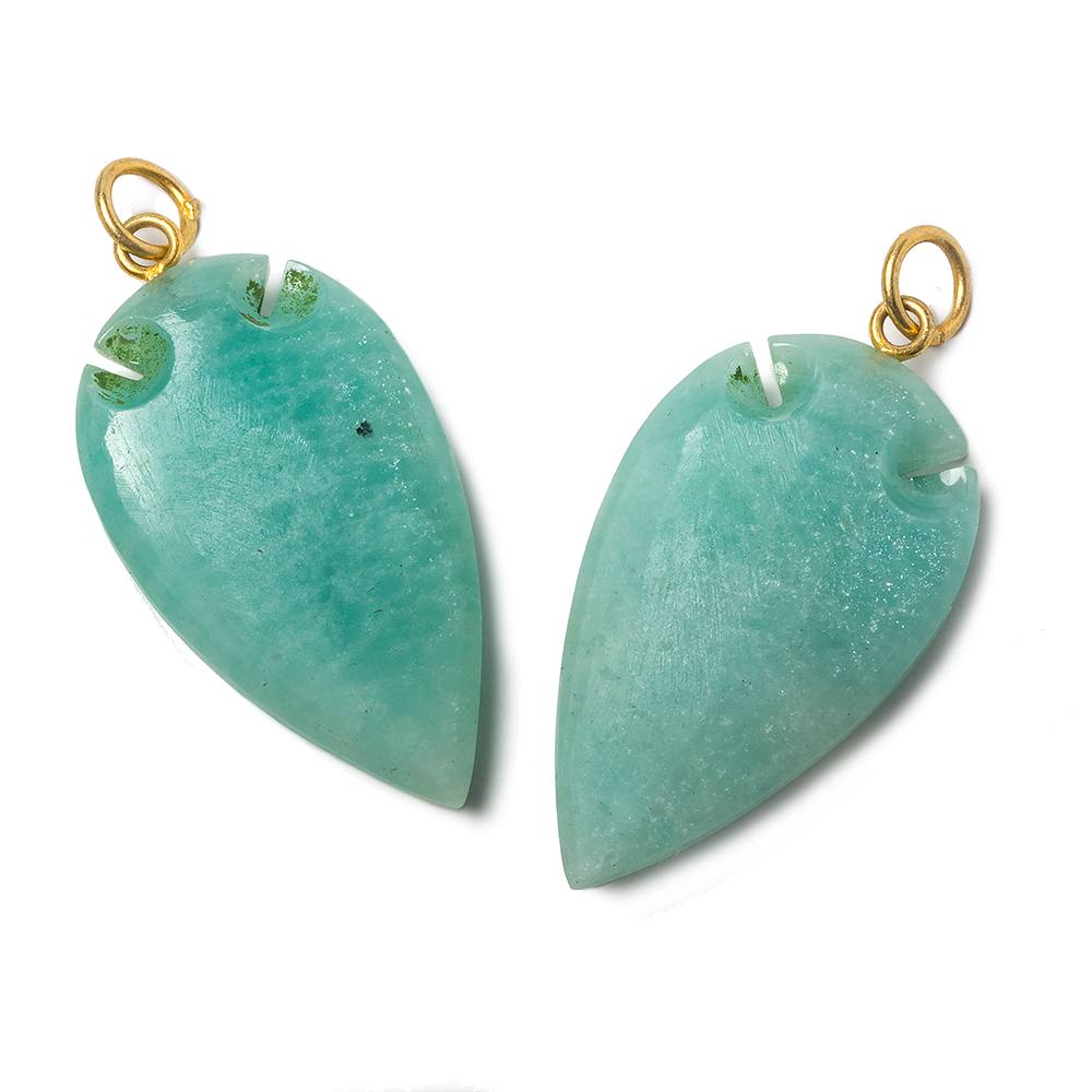 36x20mm Amazonite Matte Arrowhead Focal Pendant 1 piece