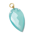 36x20mm Aqua Blue Chalcedony Faceted Arrowhead Focal Pendant 1 piece