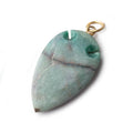 36x20mm Chrysocolla Matte Arrowhead Focal Pendant 1 piece