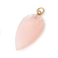 36x20mm Rose Pink Chalcedony Matte Arrowhead Focal Pendant 1 piece