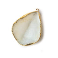 36x30x12mm Gold Leafed White Concave Drusy Pendant 1 focal bead
