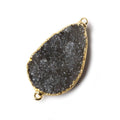 37x23x6mm Gold Leaf Cocoa Brown Agate Drusy Free Shape Connector 1 pc