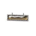 39x10.5mm Black Gold CZ Bezel Smoky Hydro Quartz Bar Connector 1 piece