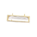 39x10.5mm Vermeil Bezel CZ & Crystal Quartz Bar 2 Prong East - West Connector 1 piece