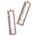 39x10.5mm Rose Gold Bezel CZ and Crystal Quartz Bar 1 ring Pendant 1 piece