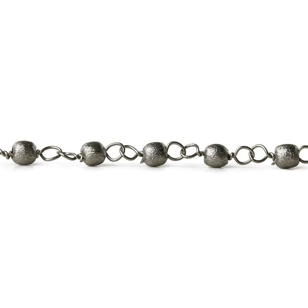 3mm Black Gold plated Brushed Round Black Gold plated Chain by the foot