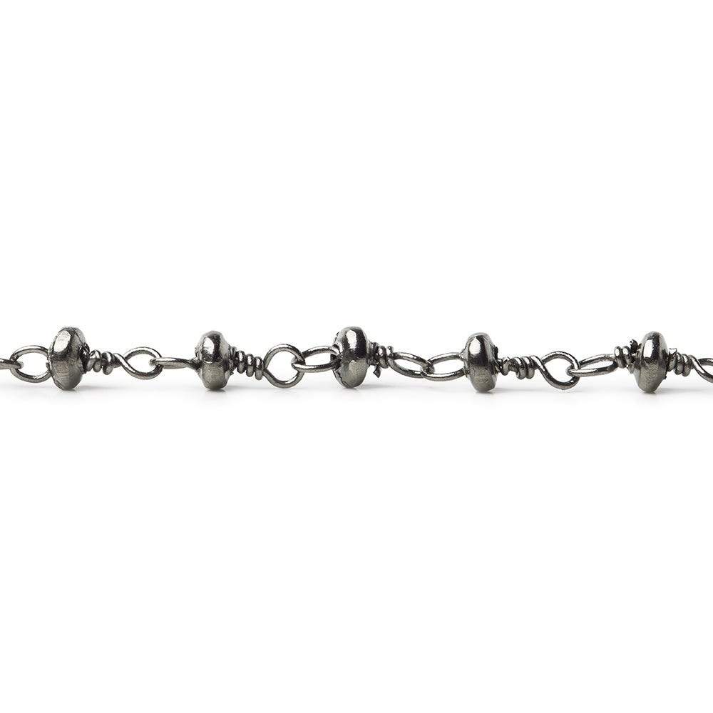 3mm Black Gold plated rondelle Black Gold plated Hand Wrapped Chain