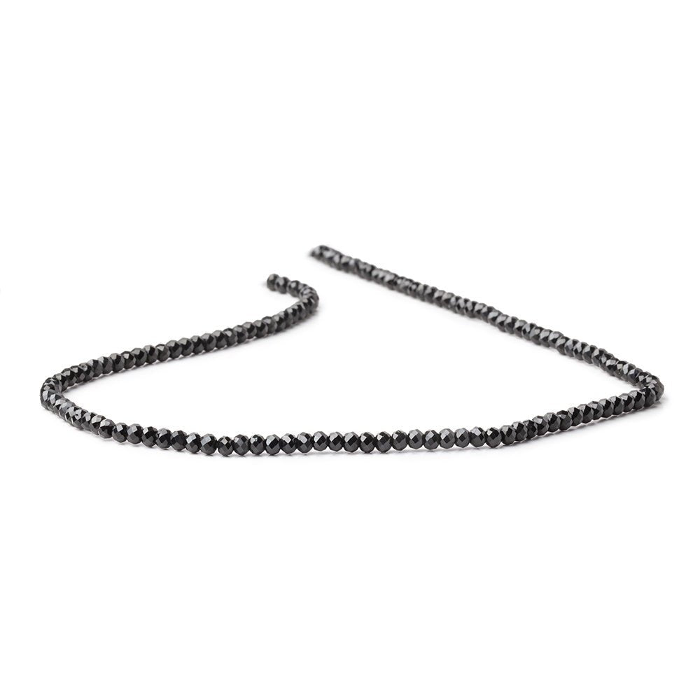 3mm Black Spinel Micro Faceted Rondelles 12.5 inch 130 Beads AAA