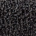 3mm Black Spinel micro-faceted round Black Gold Dangling Chain by the foot