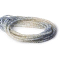 3mm Blue & White Sapphire native cut faceted rondelles 18 inch 260 beads