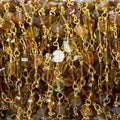 3mm Brown and Green Tourmaline Plain Coin Vermeil Chain by the foot