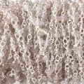 3mm Champagne Zircon faceted rondelle Sterling Silver Chain by the foot 47pcs