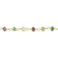 3mm Emerald, Sapphire, Ruby faceted rondelle Vermeil Chain by the foot 40 beads AAA