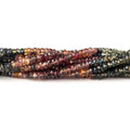 3mm Fancy Multi Color Sapphire Faceted Rondelle Beads 13.5 inch 200 pieces