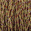 3mm Garnet faceted rondelle Gold plated Wire Wrapped Chain