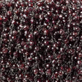 3mm Garnet micro-faceted round Black Gold Dangling Chain by the foot