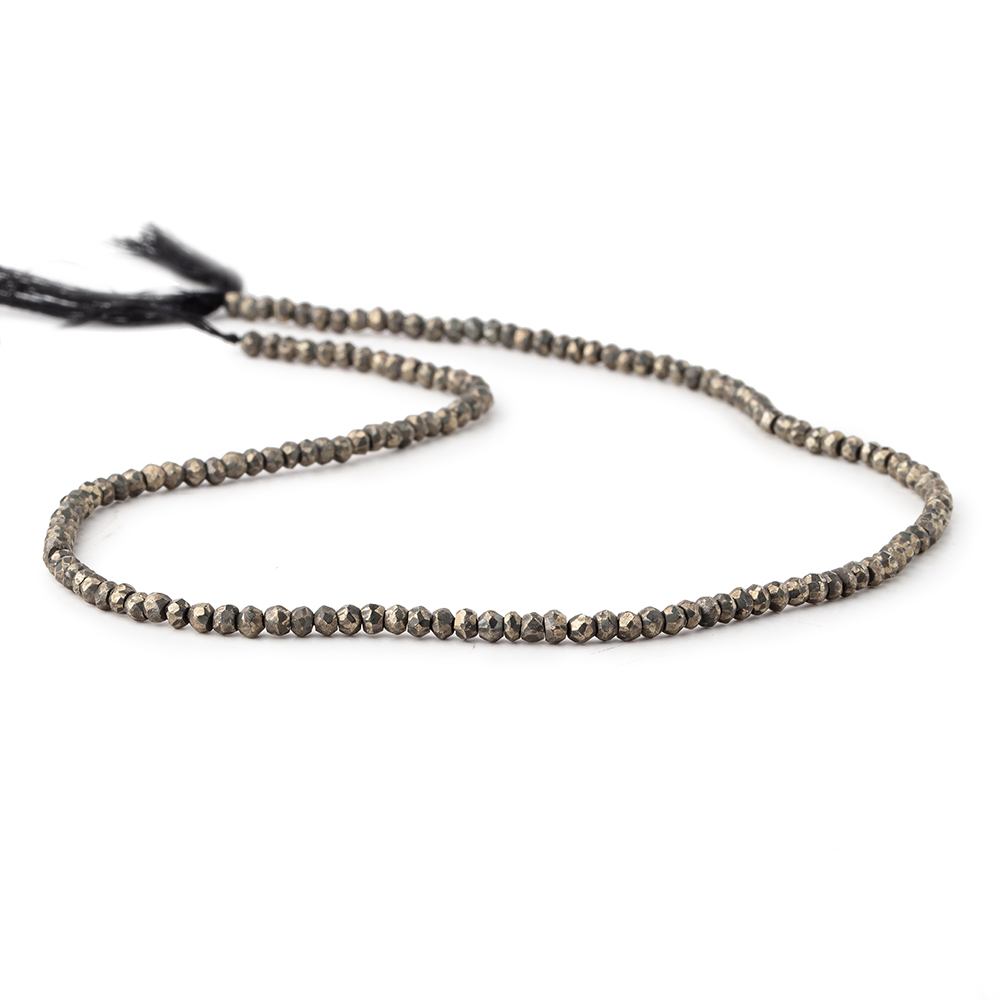 3mm Golden Pyrite Faceted Rondelle Beads 13 inch 154 pieces