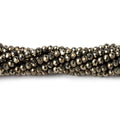 3mm Golden Pyrite microfaceted rondelle beads 13 inch 134 pieces