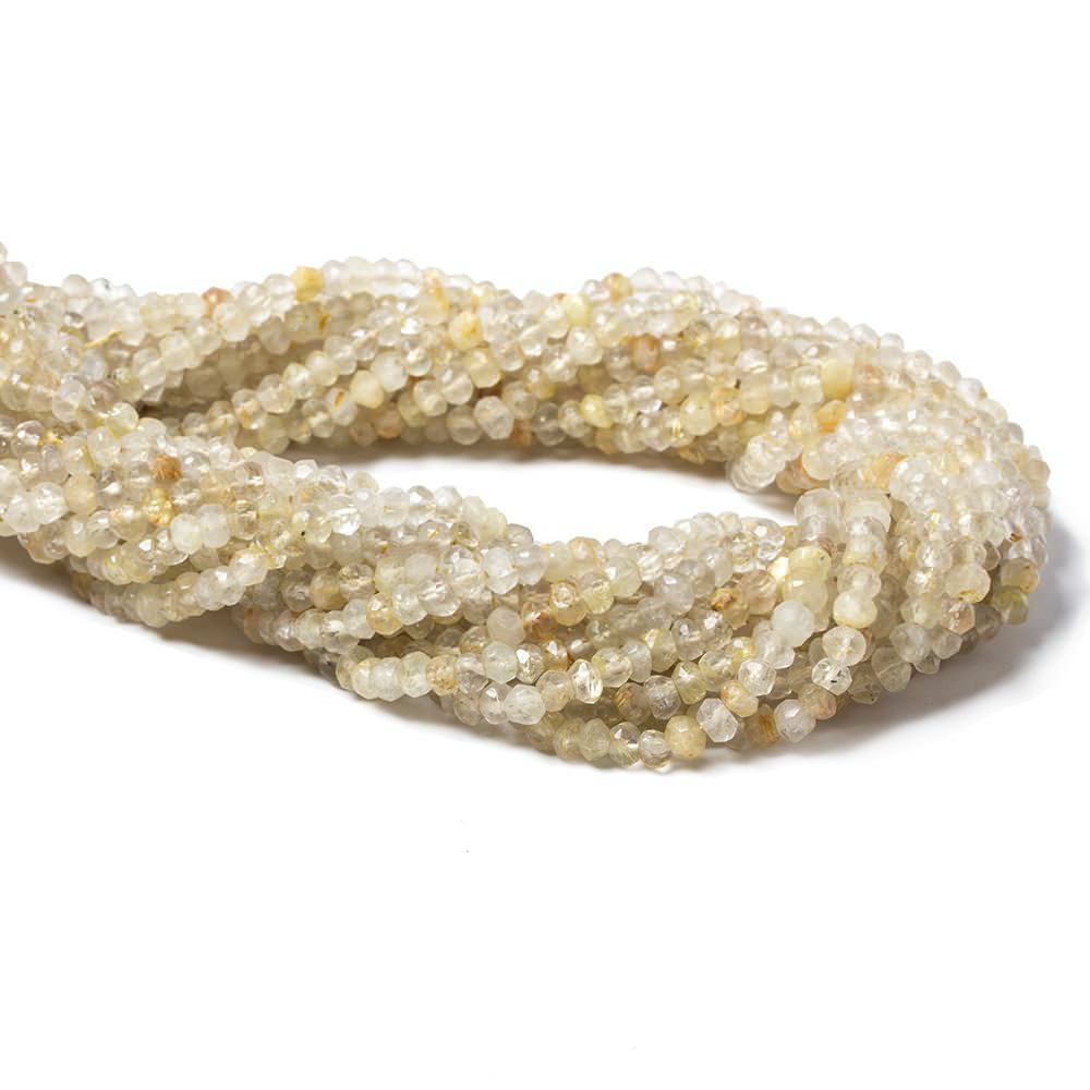 3mm Golden Rutilated Quartz Faceted Rondelle Beads 13.5 inch 132 pieces