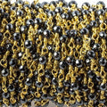 3mm Hematite faceted round Gold chain by the foot 34 pieces