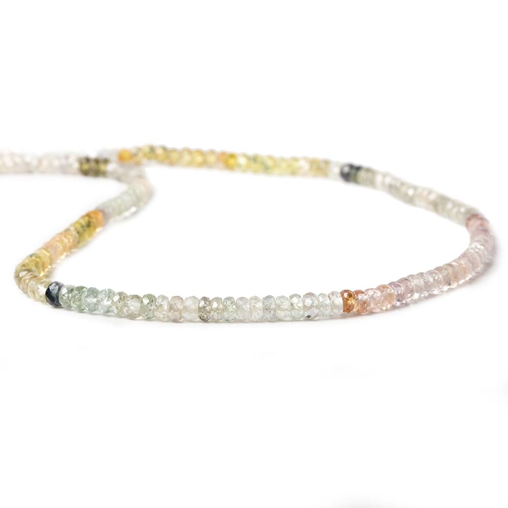 3mm Multi Color Fancy Sapphire Faceted Rondelle Beads 14.5 inch 180 pieces