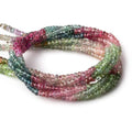 3mm Multi Color Tourmaline faceted rondelle Beads 14 inch 175 pieces