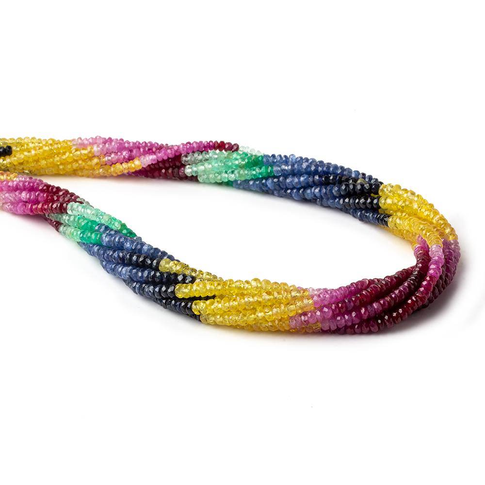 3mm Multi-gemstone Faceted Rondelle Beads 16 inch 256 pieces