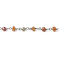 3mm Multi Gemstone faceted rondelle Black Gold plated Silver Chain