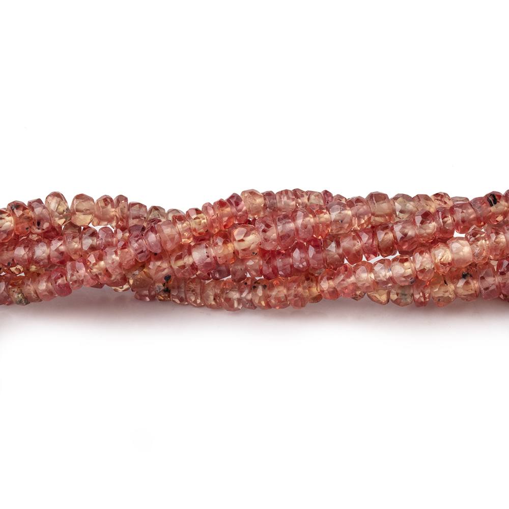 3mm Orange Red Sapphire Faceted Rondelle Beads 16 inch 200 pieces
