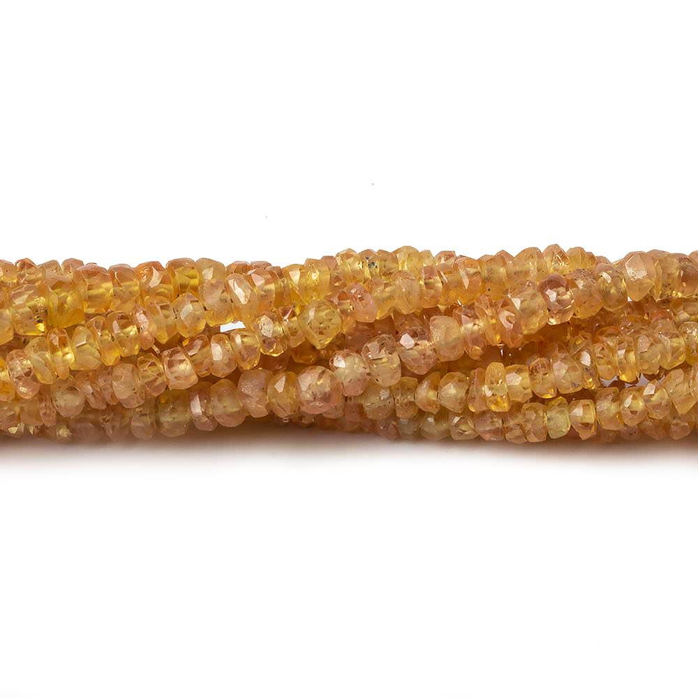 3mm Orangey Yellow Sapphire faceted rondelles 16 inch 250 pieces A