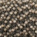 3mm Peach Moonstone micro-faceted rondelle Black Gold Chain by the foot 35 pieces