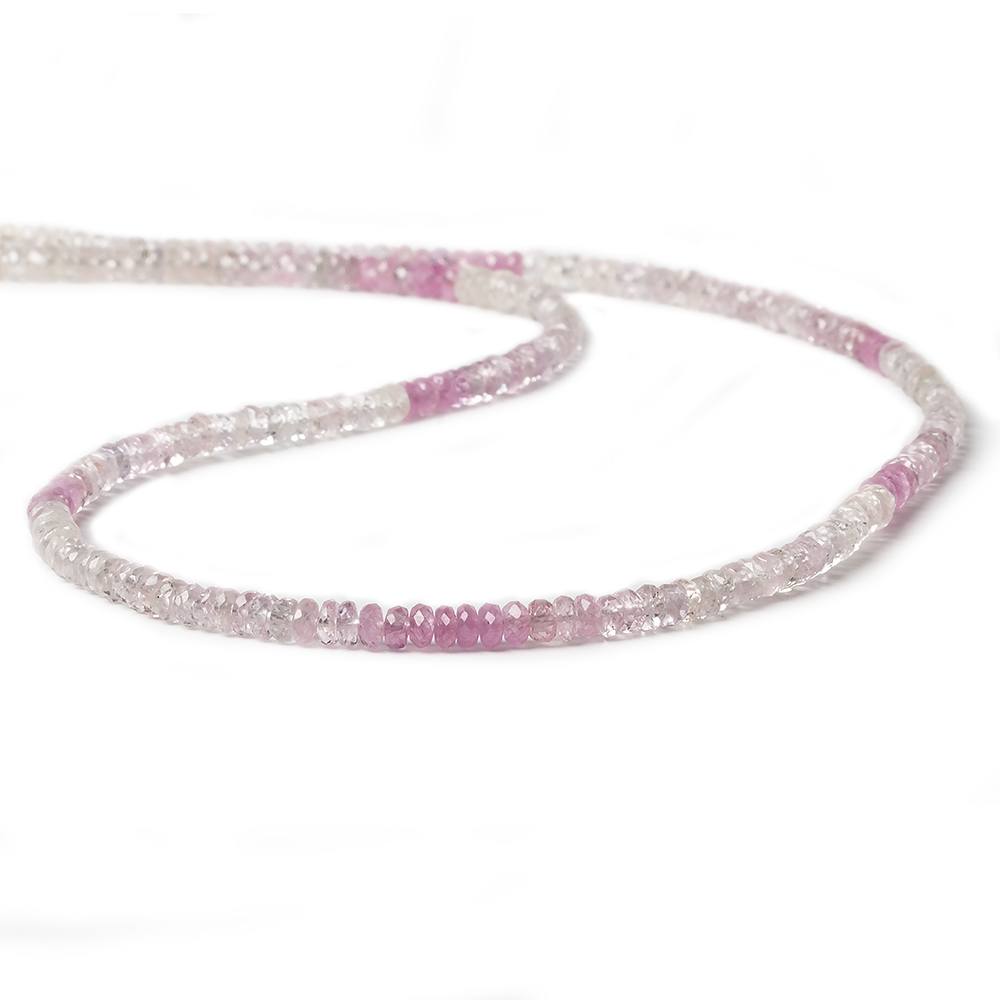 3mm Pink Sapphire Beads Faceted Rondelle 14 inch 180 pieces