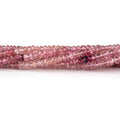 3.5mm Pink Tourmaline Faceted Rondelle Beads 14 inch 190 pieces AAA
