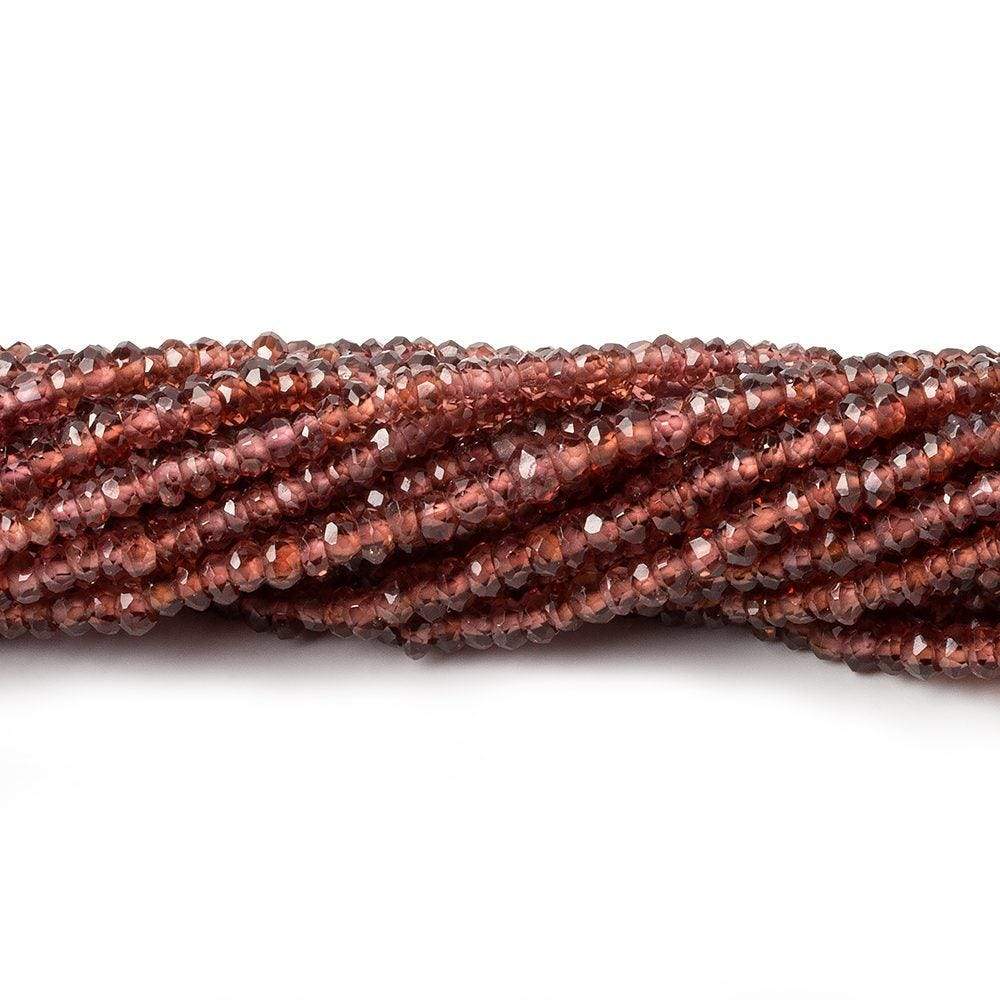 3mm Red Garnet Faceted Rondelle Beads 13 inch 193 pieces