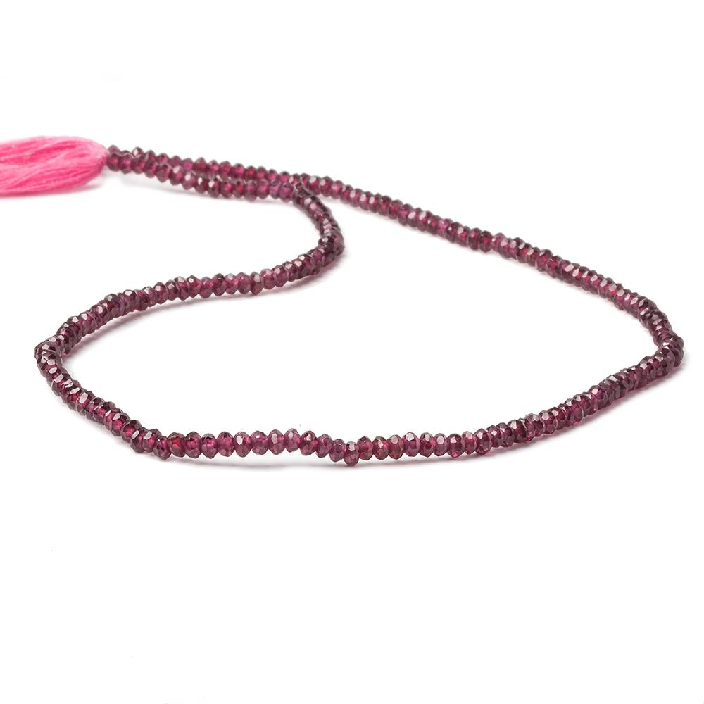3.5mm Rhodolite Garnet faceted rondelle beads 13 inch 177 beads