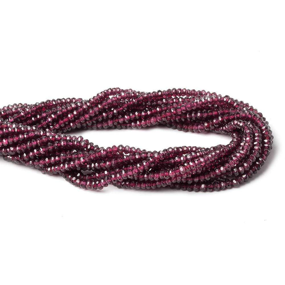 3.5mm Rhodolite Garnet faceted rondelle beads 13 inch 177 beads