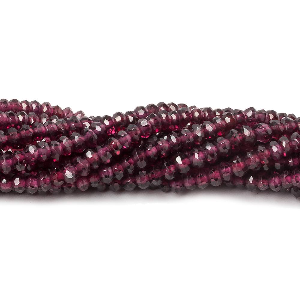 3.5mm Rhodolite Garnet faceted rondelle beads 13 inch 177 beads