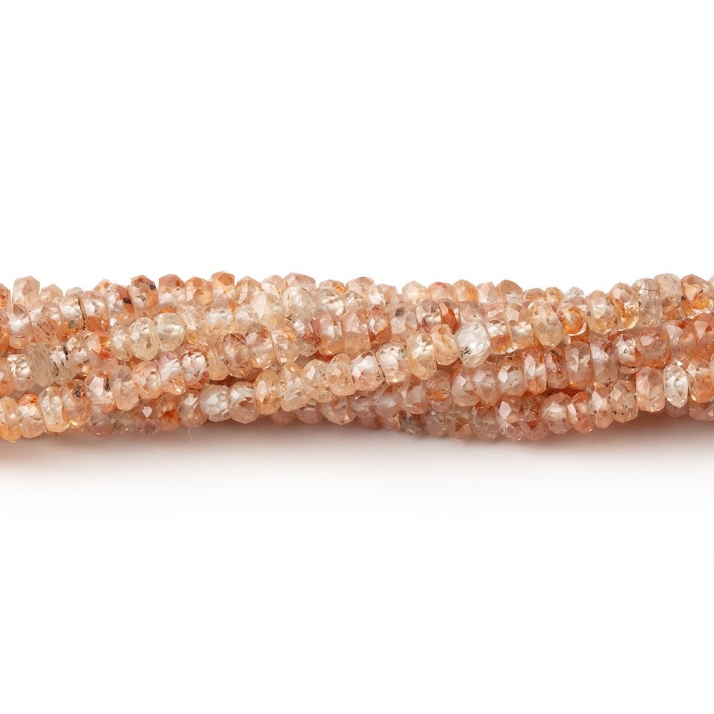 3mm Rose and Champagne Zircon Faceted Rondelle Beads 14 inch 200 pieces