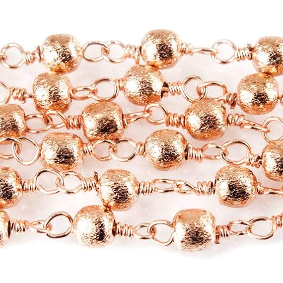 3mm Rose Gold plated Brushed Round Rose Gold plated Chain by the foot
