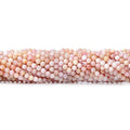 3mm Shaded Pink Peruvian Opal microfaceted rondelle beads 13 inch 115 pieces