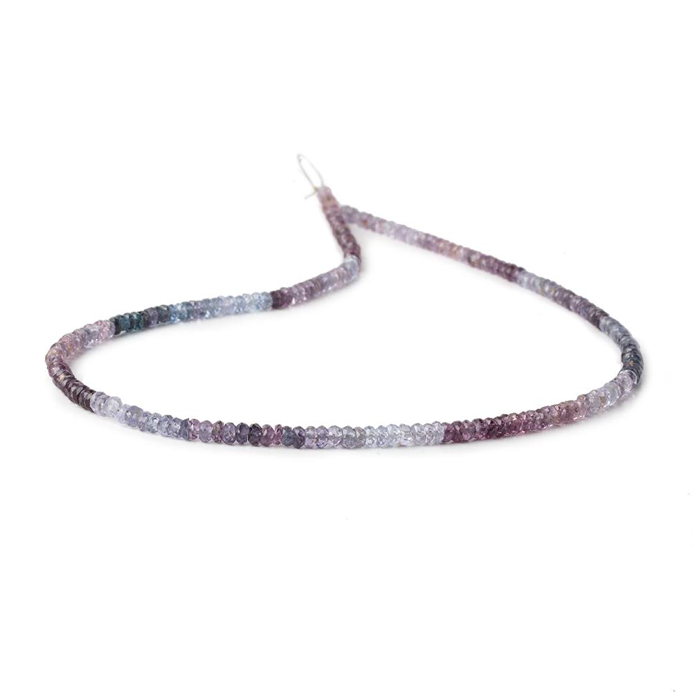 3mm Shaded Purple & Violet Spinel faceted rondelles 14 inch 193 beads