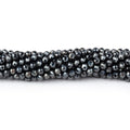 3mm Silver Metallic Black Spinel Micro faceted rounds 13 inch 128 beads