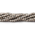 3mm Silver plated Pyrite faceted rondelle beads 13 inch 161 pieces