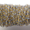 3mm Tanzanite Plain Rondelle Vermeil Chain by the foot