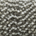 3mm White Moonstone faceted rondelle Black Gold Chain by the foot 35 pieces