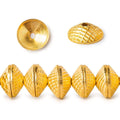 3x10mm 22kt Gold Plated Copper Bead Cap Mesh Design 8 inch 58 pieces
