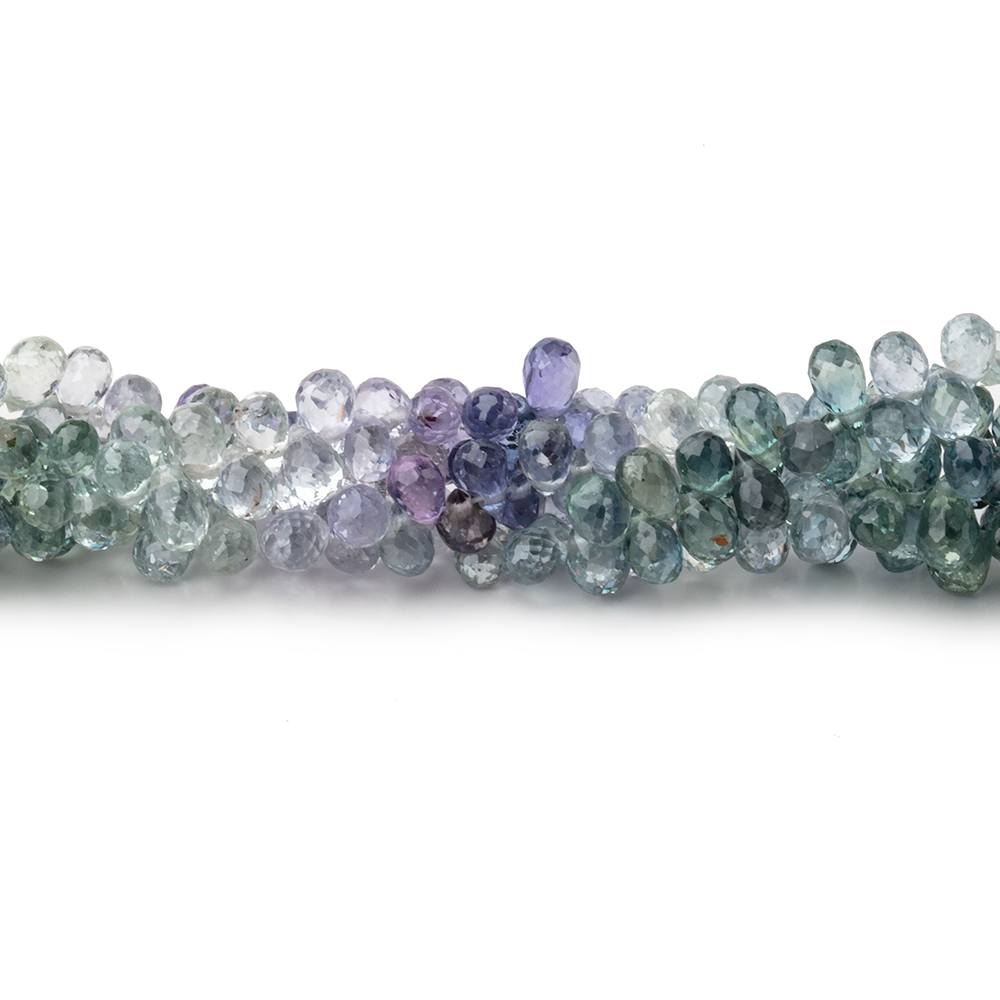 3x2mm Multi Color Sapphire Faceted Tear Drop Beads 8 inch 152 pieces