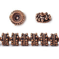 3x9x9mm Antiqued Copper Bead Cap with Bali Granulated Design 8 inch 56 pcs
