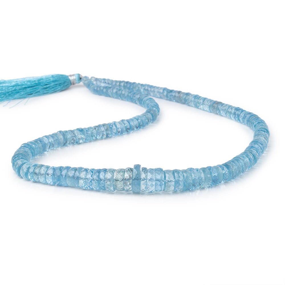 4-12mm Brazilian Aquamarine Faceted Heishi Beads 18 inch 178 pieces AAA