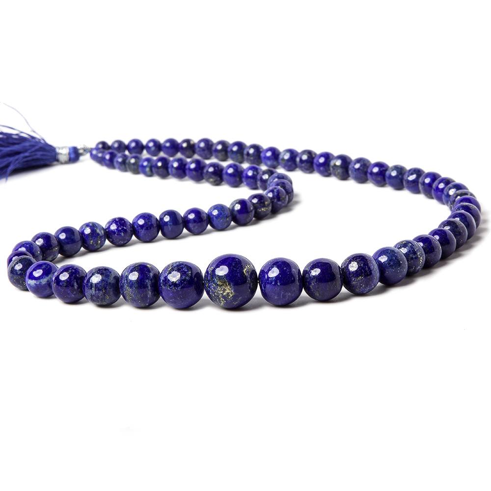6-12mm Lapis Lazuli Plain Round Beads 18 inch 55 pieces